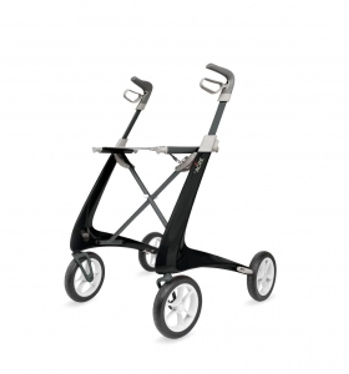 Carbon Fiber Rollator with 16.1" W x 22" H Compact Seat, Black BYA100SMBK