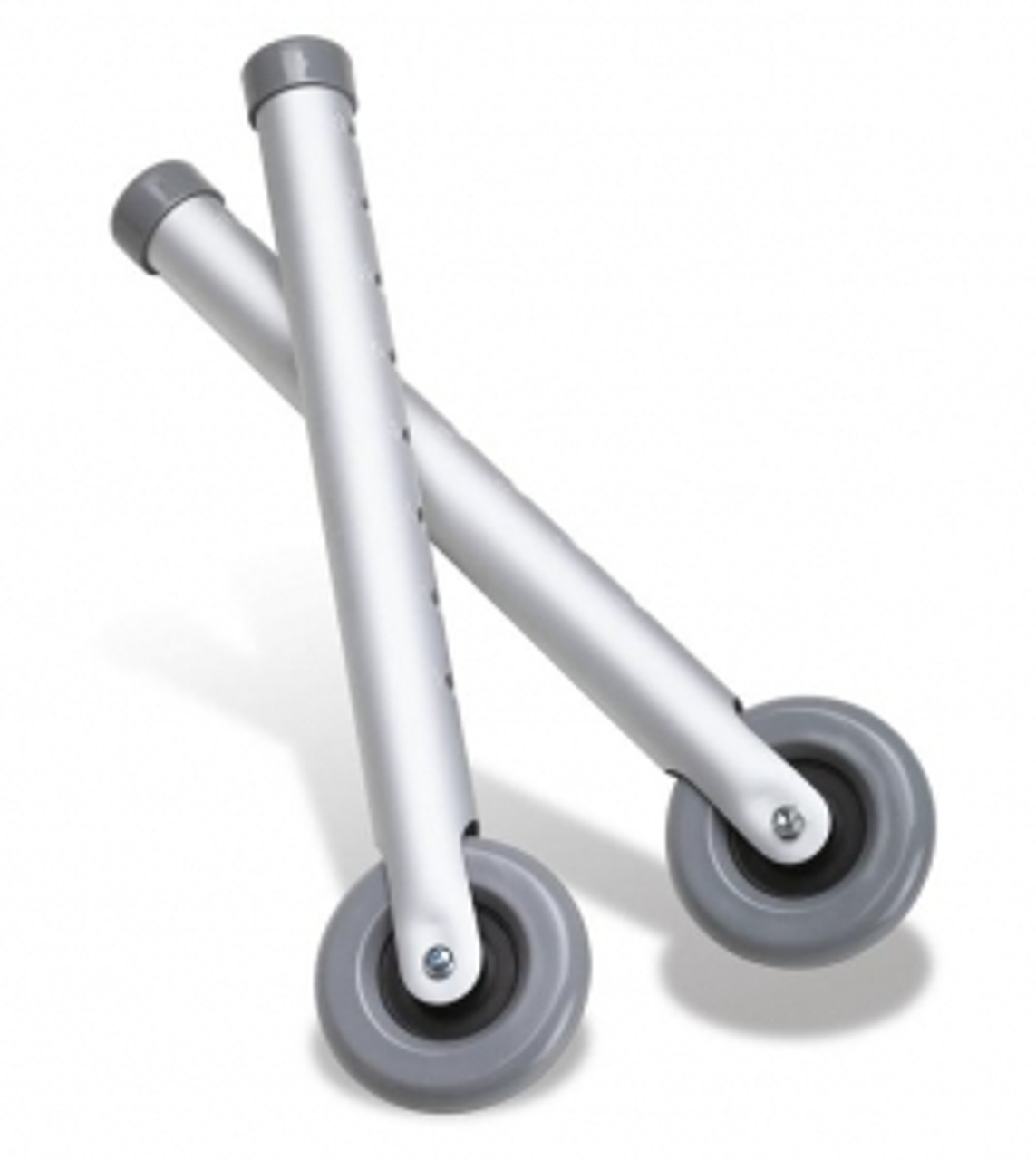 3" fixed walker wheel allows the user to glide smoothly over rough terrain
Now available with eight adjustment holes to accommodate a broader range of user heights
Solid wheel allows the user to feel safe when walking
Includes a pair of glide caps for the rear walker legs
Product weight: 1 lb.; product length/depth: 7 in. (17 cm); product weight capacity: 400 lb.