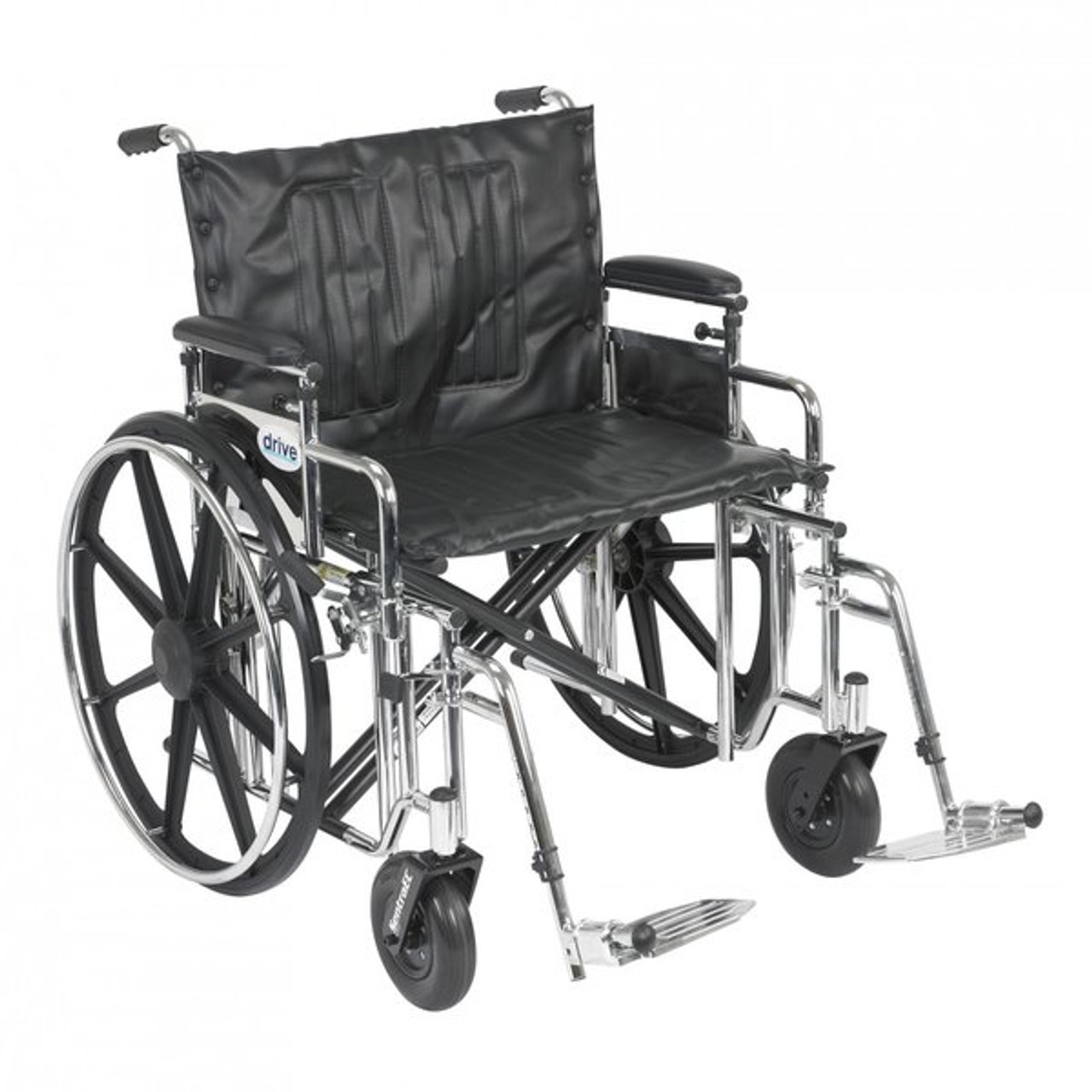 Drive STD24ADDA-SF Sentra Extra Heavy Duty Wheelchair, Detachable Adjustable Height Desk Arms, Swing away Footrests, 24" Seat (STD24ADDA-SF)
