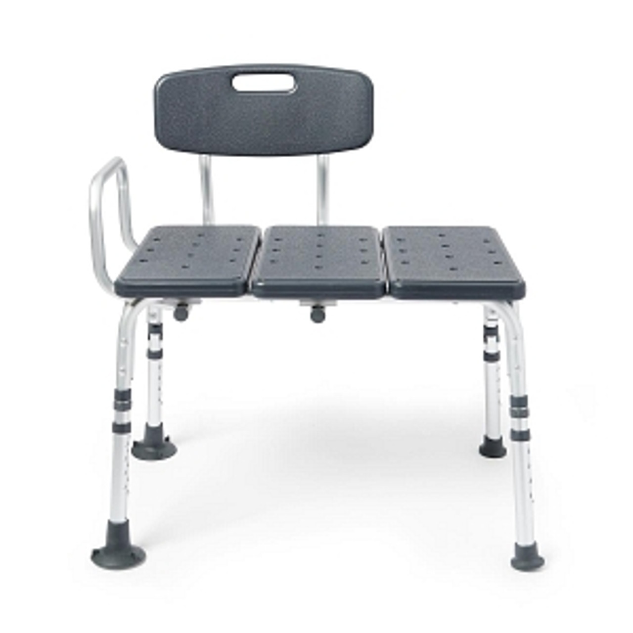 Transfer bench with Microban* antimicrobial treatment
Reversible height-adjustable backrest
Slip-resistant feet
350 lb. weight capacity

*This product has antimicrobial properties built in to protect the product. The product does not protect users or others against bacteria, viruses, germs or other disease-causing organisms.