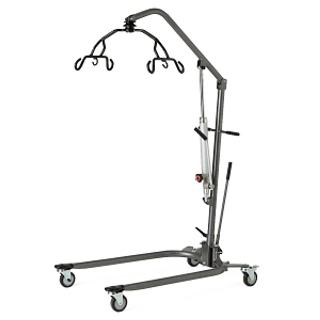 Elevating hydraulic lift for patient transportation
Base opens with an easy hand lever
6-point cradle type