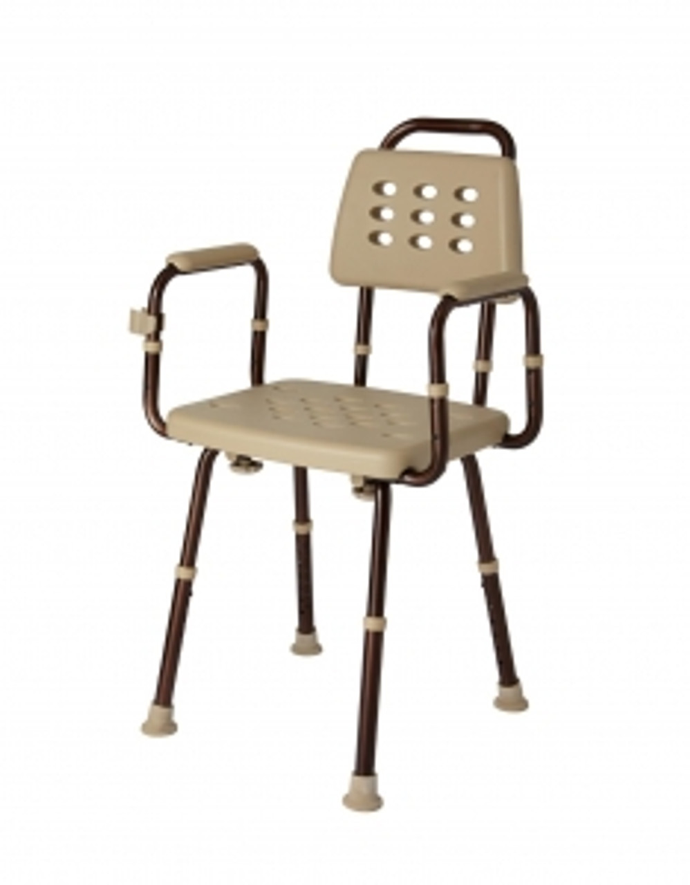 Elements shower chair with Microban* antimicrobial treatment
350 lb. weight capacity, seat height 15"-21", seat depth 15"
Comes in retail packaging

*This product has antimicrobial properties built in to protect the product. The product does not protect users or others against bacteria, viruses, germs or other disease-causing organisms.
