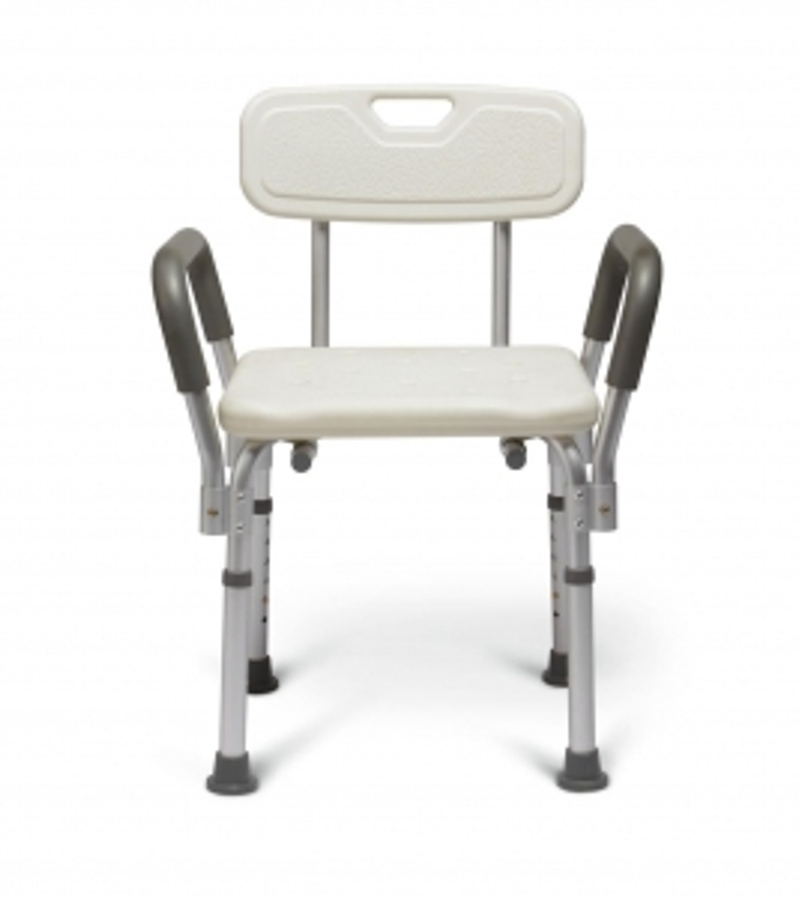 Shower chair with back and arms
Tool-free assembly
350 lb. weight capacity
Comes in retail packaging