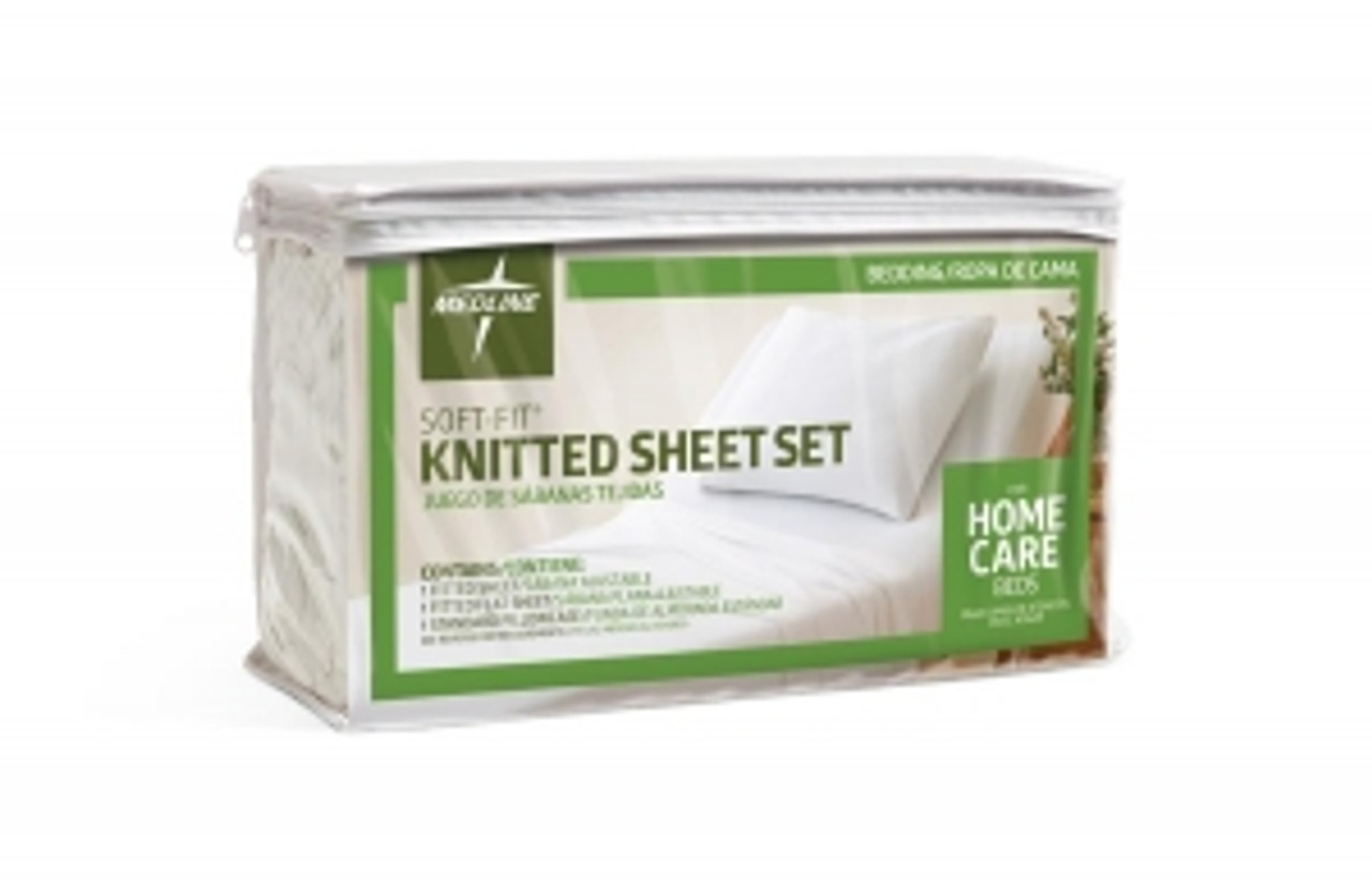 Soft-Fit sheets offer exceptional patient comfort
Reusable, knitted sheets come out of the dryer virtually wrinkle-free with no need for ironing
Constructed with spandex in the bias to provide an even better fit
All Soft-Fit knitted sheets have a 13" gusset