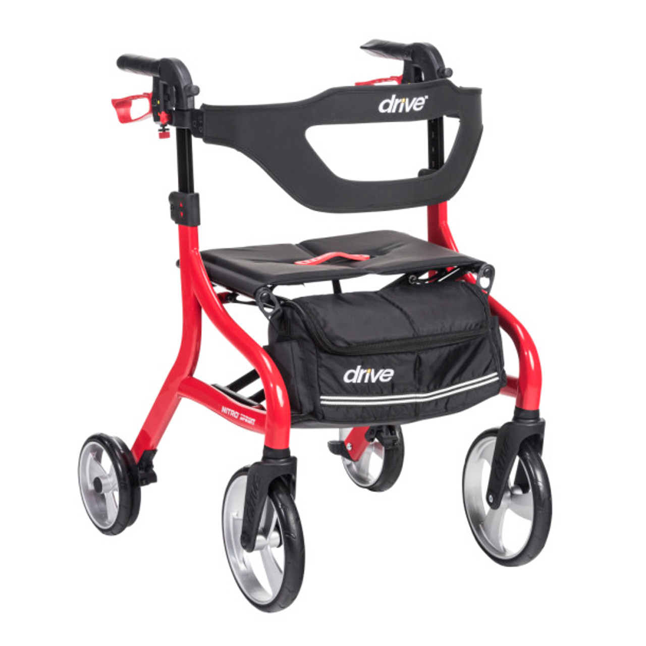 Drive 102662RD-T Nitro Sprint Rollator Rolling Walker, Tall Red