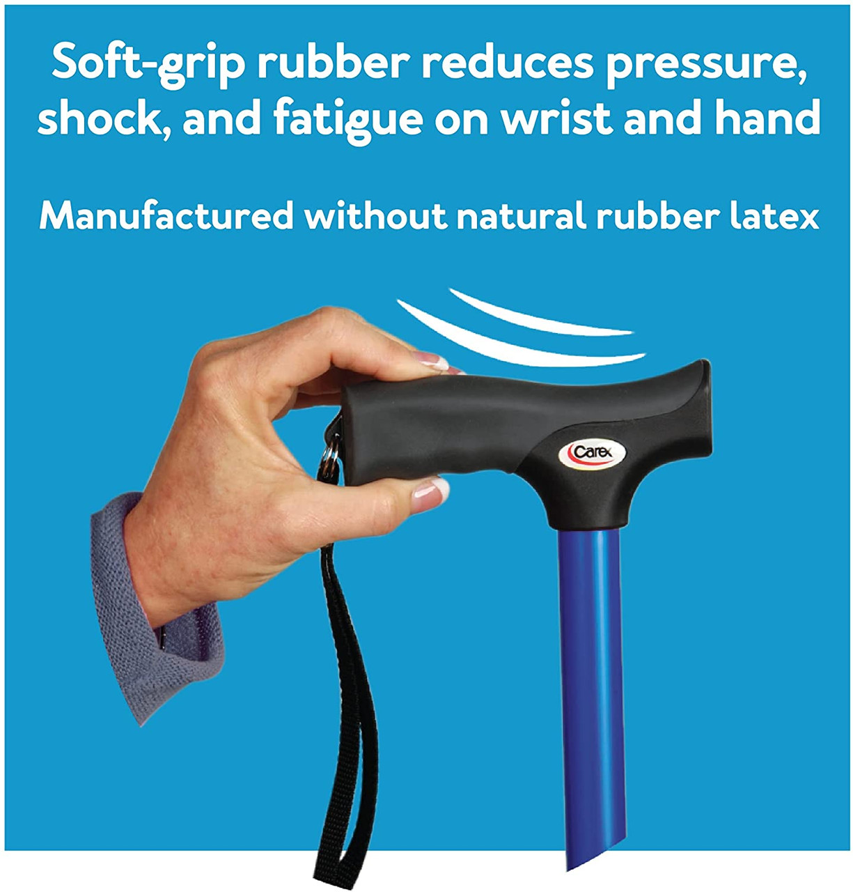 SOFT GRIP CANE - Metalic Blue