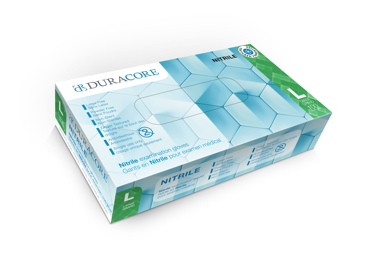 BX/100 DURACORE NITRILE EXAMINATION GLOVES, 4.2 MIL, POWDER FREE, LARGE (ALL SALES FINAL /NON RETURNABLE) (DC R2930)