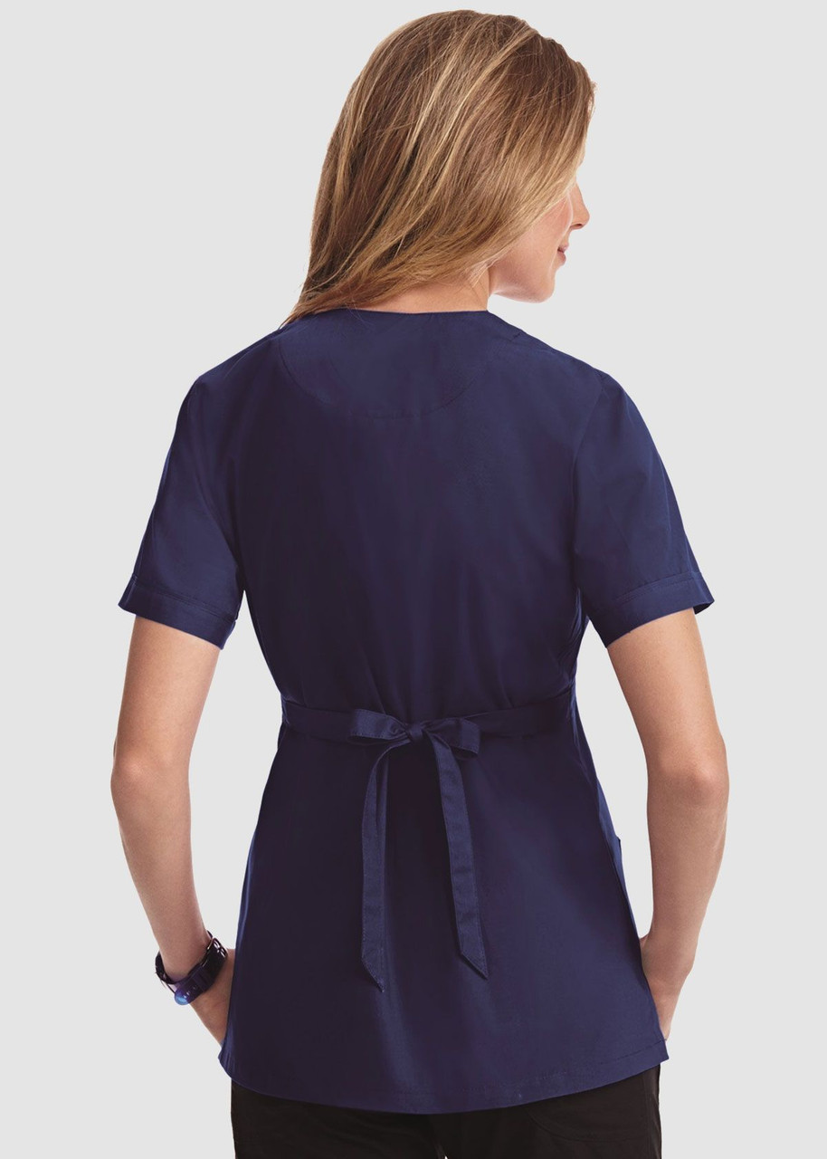 Empire Tie Back Scrub Top Navy Medium