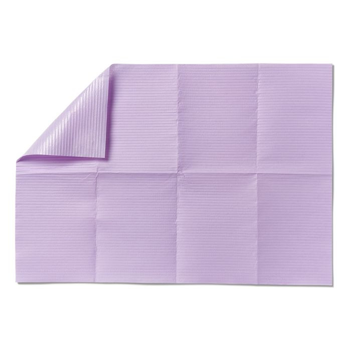 WEX-LV - CS/500 DENTAL BIBS 13" x 18" LAVENDER 2-PLY TISSUE W/ 1 PLY POLY
