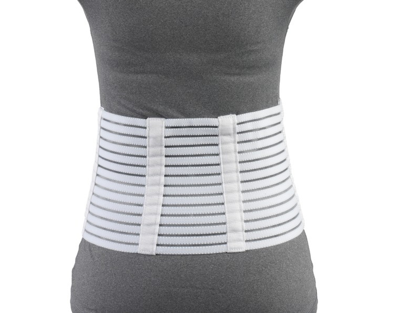 EA/1 OTC PETITE MEDIUM LIGHTWEIGHT LUMBOSACRAL SUPPORT S (29-32") 7" BACK 4 1/2" FRONT RIBBED-ELASTIC WHITE W/ FLEXIBLE STAYS