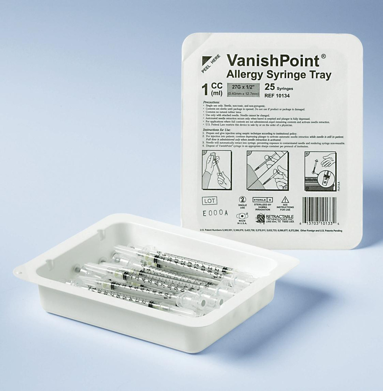 CS/40 VANISHPOINT ALLERGY SYRINGE TRAYS