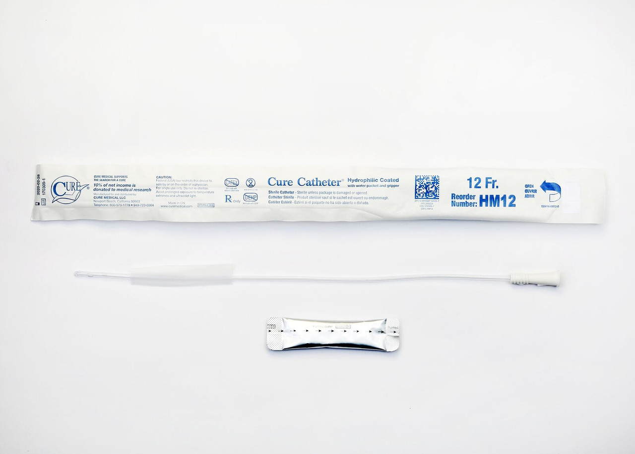 BX/30 CURE INTERMITTENT MALE CATH ,16" ,STRAIGHT TIP,HYDROPHILIC 12FR