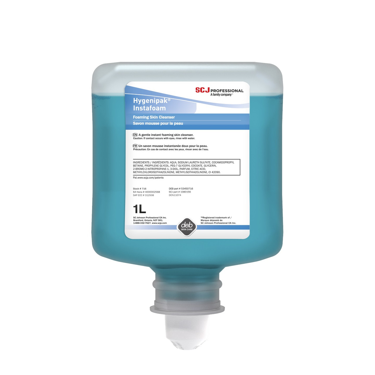 Deb - DEB 716 - CS/8 HYGENIPAK SKIN CLEANSER, INSTAFOAM FOAMING, BLUE, 1L