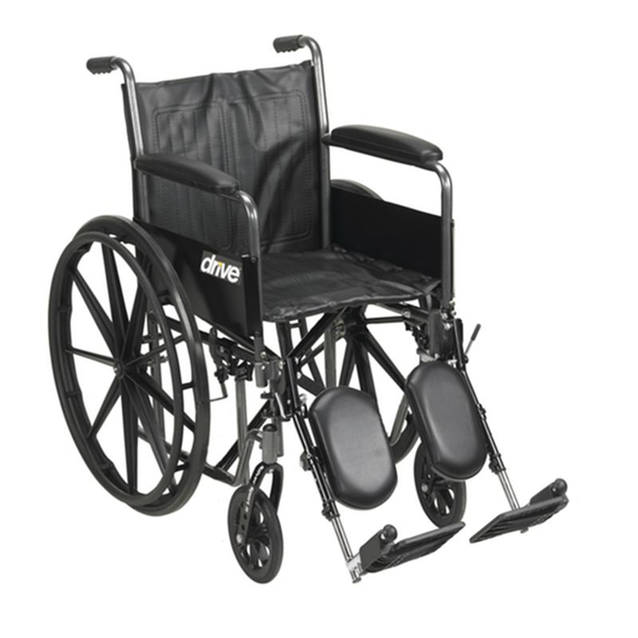 EA/1 Silver Sport 2 Wheelchair, Detachable Full Arms, Elevating Leg Rests, 20" Seat
