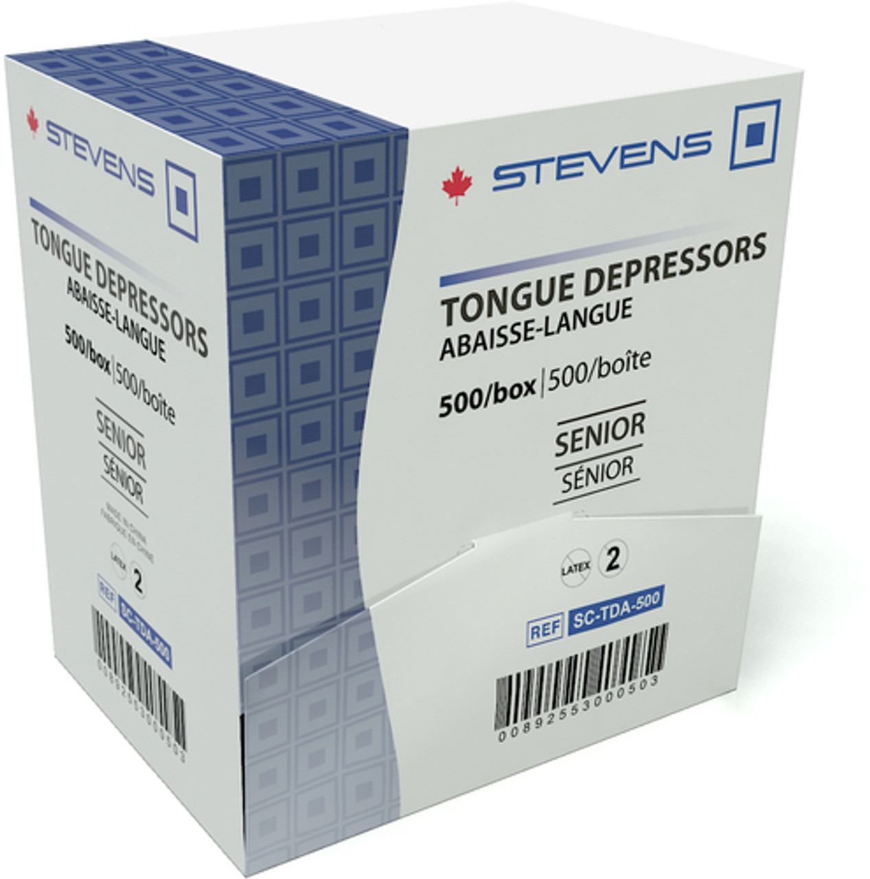 TONGUE DEPRESSOR SENIOR WOODEN 10 Boxes of 500 (5,000 Pcs) (Stevens SC-TDA-500 x 10(CS))