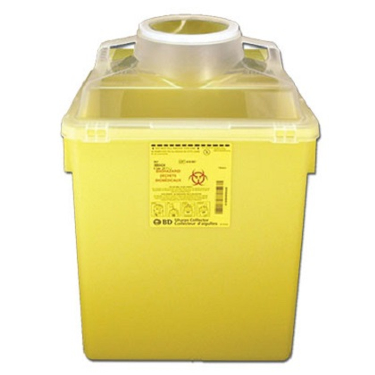 BD 300483 Collector SHARPS NESTABLE 22.7 ltr YLW Large FUNNEL TOP