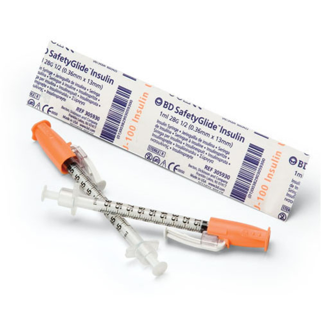 BD 305934 1/2 ML SAFETYGLIDE - 30G X 5/16" THIN WALL- PERMANENTLY ATTACHED Needle BX/100 (305934)