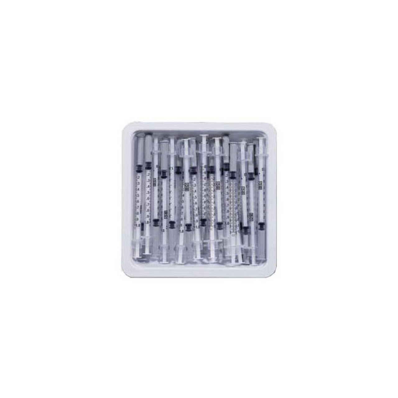 BD 305950 Tray, 1mL Allergist, 1mL, 27 G x 1/2" SafetyGlide Permanently Attached, Regular Bevel Needle, 25/TRAY