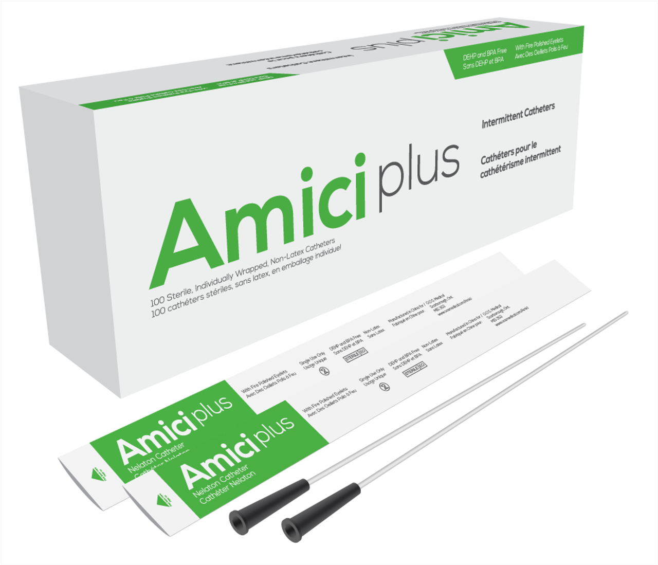 BX/100 AMICI PLUS MALE INTERMITTENT CATHETERS, SIZE 10FR 16IN BX/100 AMICI PLUS MALE INTERMITTENT CATHETERS, SIZE 10FR 16IN