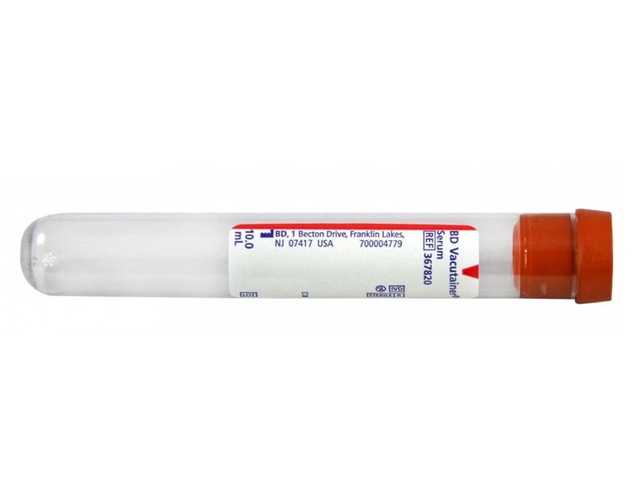 BD 367820 TUBE VACUTAINER + 16 x 100mm 10ml Red SLBL BX/100