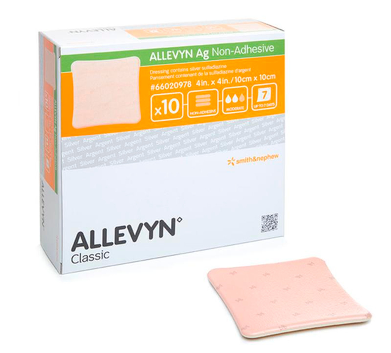 BX/10 ALLEVYN AG NON-ADHESIVE DRESSING, SIZE 5CM X 5CM