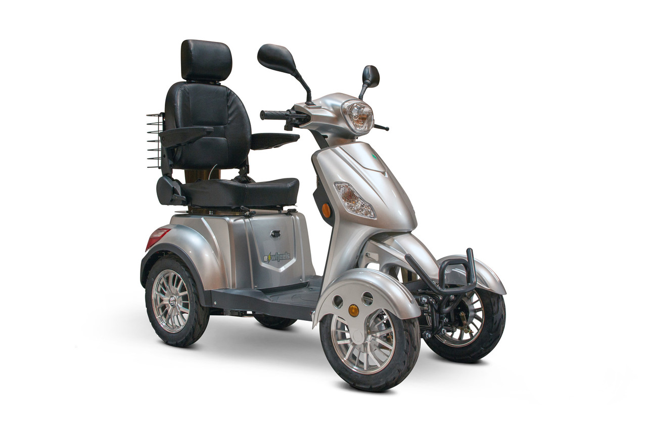 eWheels 4 Wheelscooter -500lbs Wt. LED console and lights 13mph Electromagneticbrakes - Silver - FREE SHIPPING