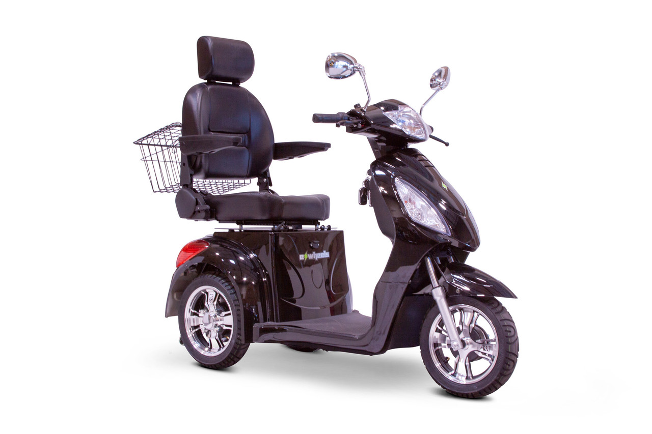 eWheels 3 Wheel 350lbs. Wt. Capacity Scooter High Speed of 15mph- Black - FREE SHIPPING