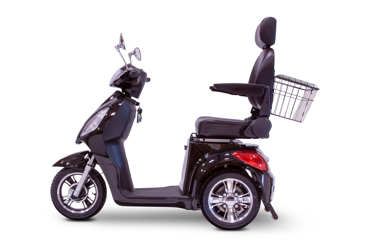 eWheels 3 Wheel 350lbs. Wt. Capacity Scooter High Speed of 15mph- Black - FREE SHIPPING