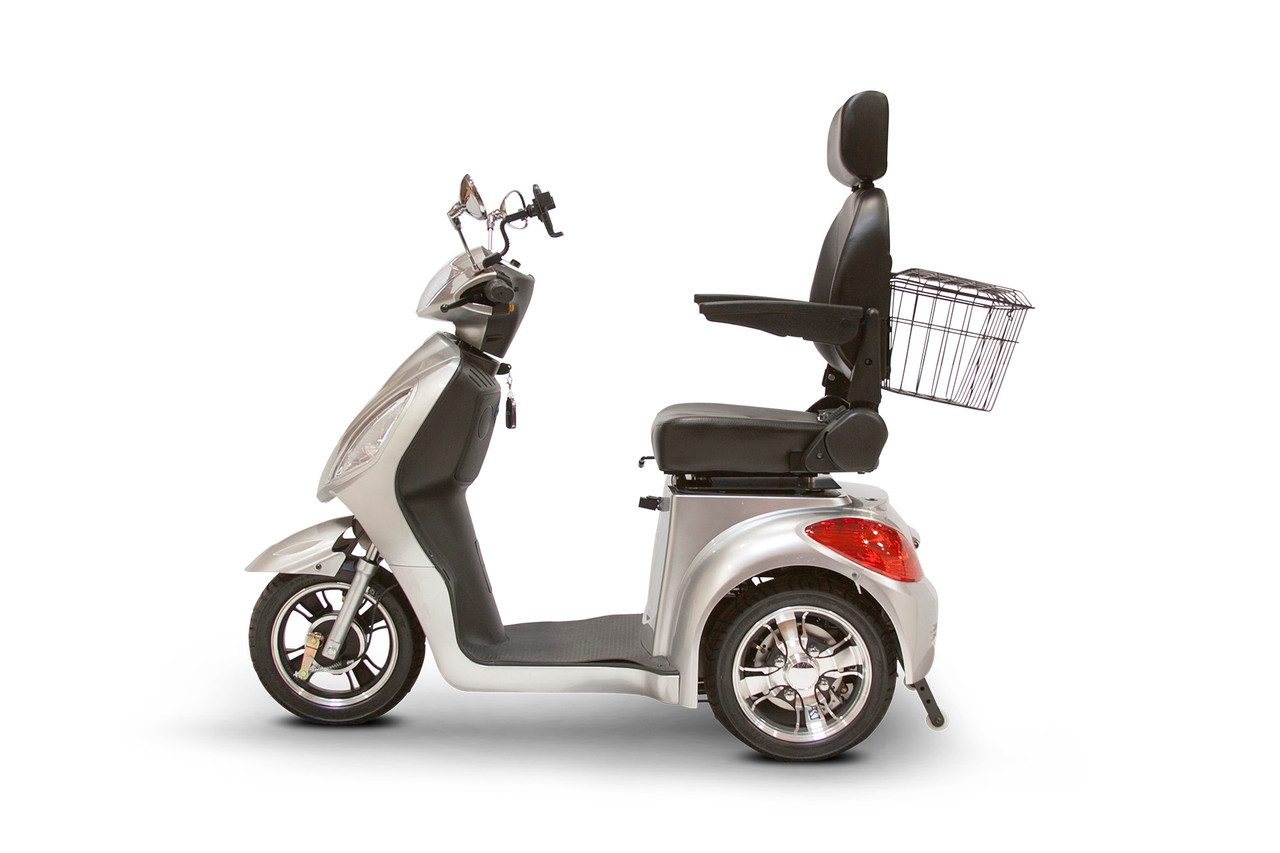 eWheels 3 Wheel 350lbs. Wt. Capacity Scooter High Speed of 15mph - Silver - FREE SHIPPING