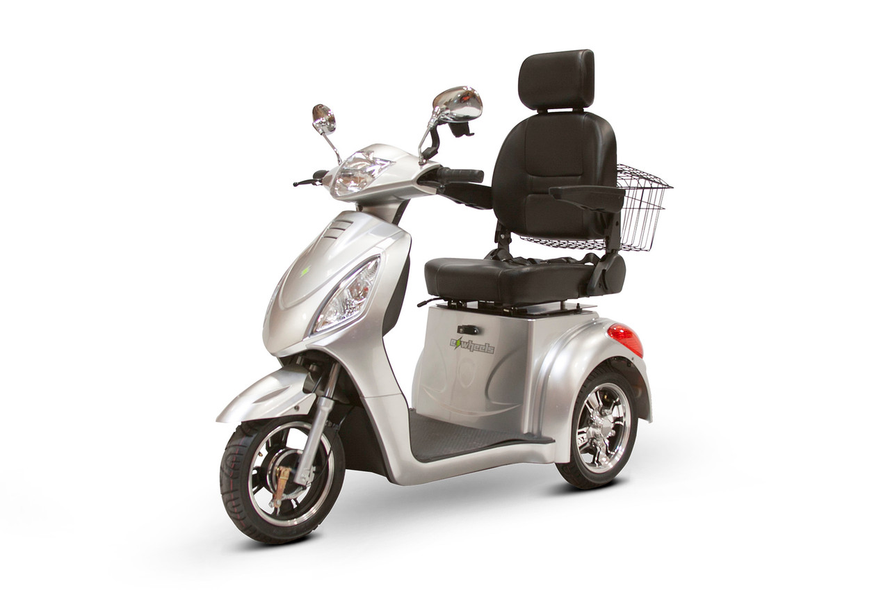 eWheels 3 Wheel 350lbs. Wt. Capacity Scooter High Speed of 15mph - Silver - FREE SHIPPING