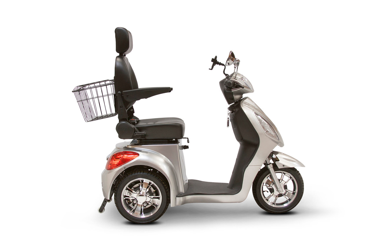 eWheels 3 Wheel 350lbs. Wt. Capacity Scooter High Speed of 15mph - Silver - FREE SHIPPING