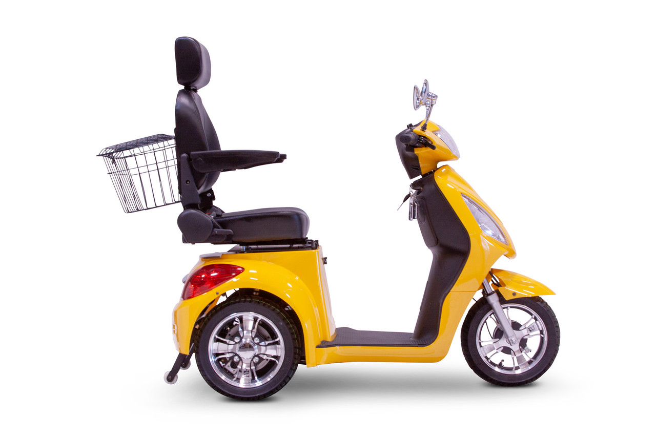 eWheels 3 Wheel 350lbs. Wt. Capacity Scooter High Speed of 15mph - Yellow - FREE SHIPPING
