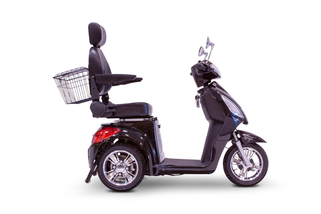 eWheels 3 Wheel 350lbs. Wt. Capacity Scooter with Electromagnetic Brakes High Speed of 15mph - Black - FREE SHIPPING