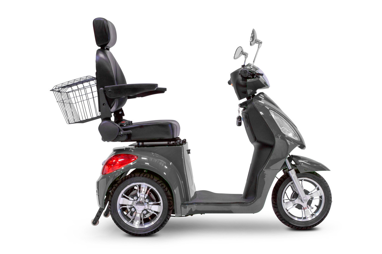 eWheels 3 Wheel 350lbs. Wt. Capacity Scooter with Electromagnetic Brakes High Speed of 15mph- Gray - FREE SHIPPING