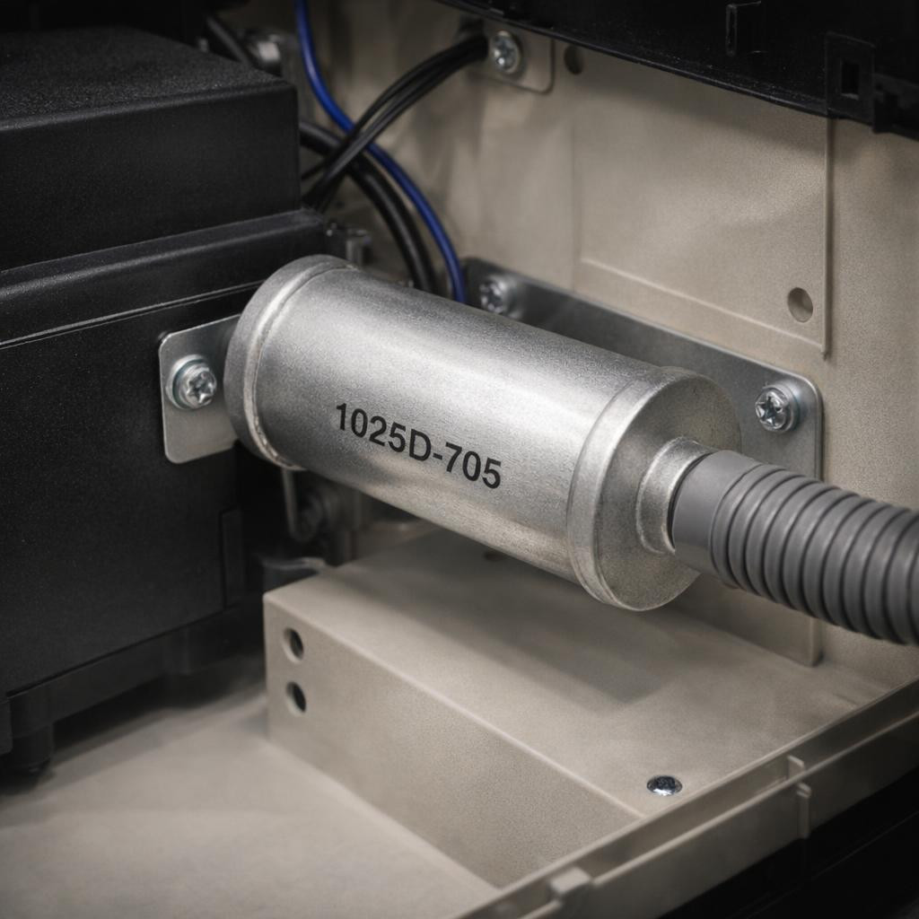 Drive/DeVilbiss 1025D-705 Exhaust Muffler — for 10L Oxygen Concentrator — Installed location / service view