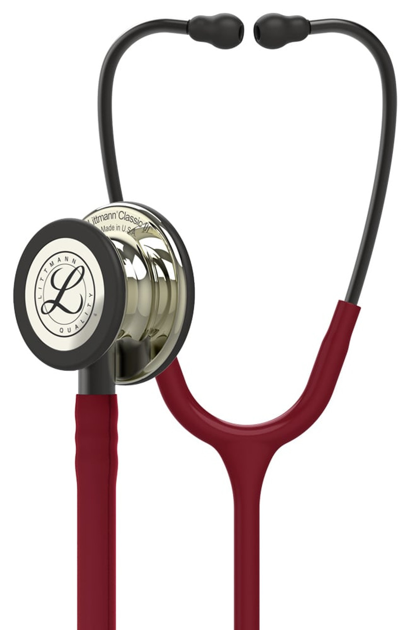3M - A3M 5864 - EA/1 LITTMANN CLASSIC III STETHOSCOPE 27" BURGUNDY W/ CHAMPAGNE FINISH ADULT & PEDIATRIC CHESTPIECE