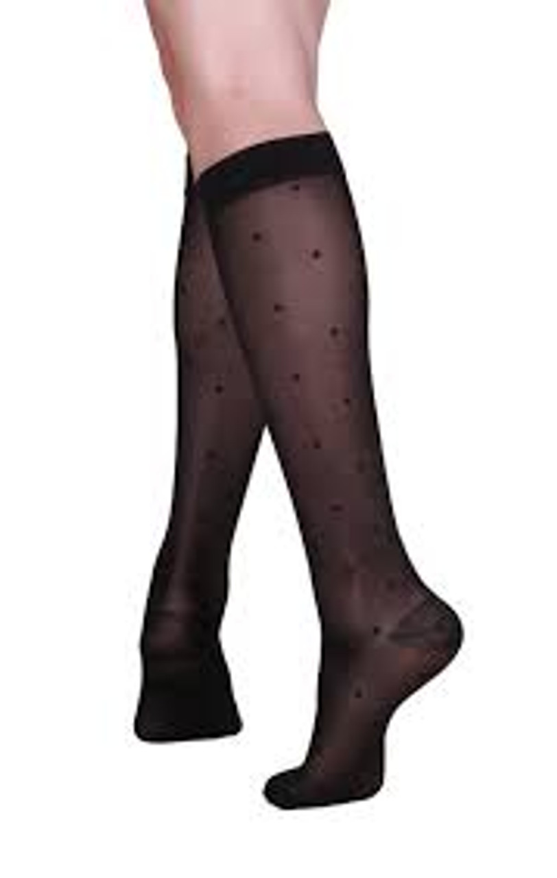 Airway - AIR 1782CH-XL - PR/1 TRUFORM LADIES SHEER 15-20MMHG DOT PATTERN KNEE-HIGH CLOSED TOE XLARGE CHARCOAL COMPRESSION STO