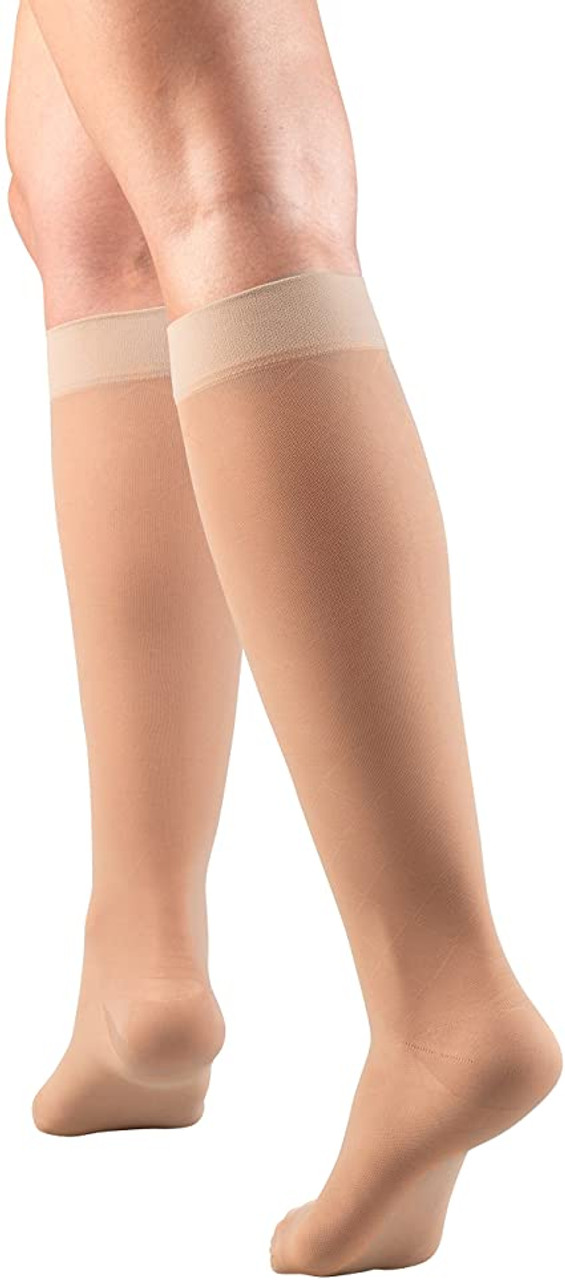 Airway - AIR 1783BL-L - PR/1 LADIES' SHEER DIAMOND PATTERN 15-20MMHG KNEE-HIGH CLOSED-TOE LARGE BLACK COMPRESSION STOCKING L