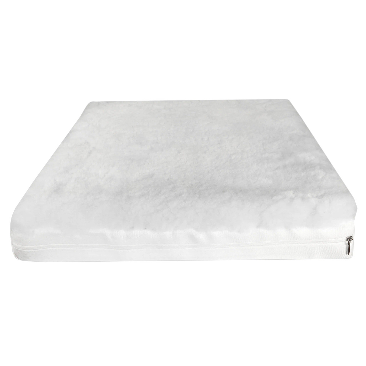 350008 - EA/1 PCP Memory Foam Wheelchair Cushion/Sheepskin Cover White (18x16")