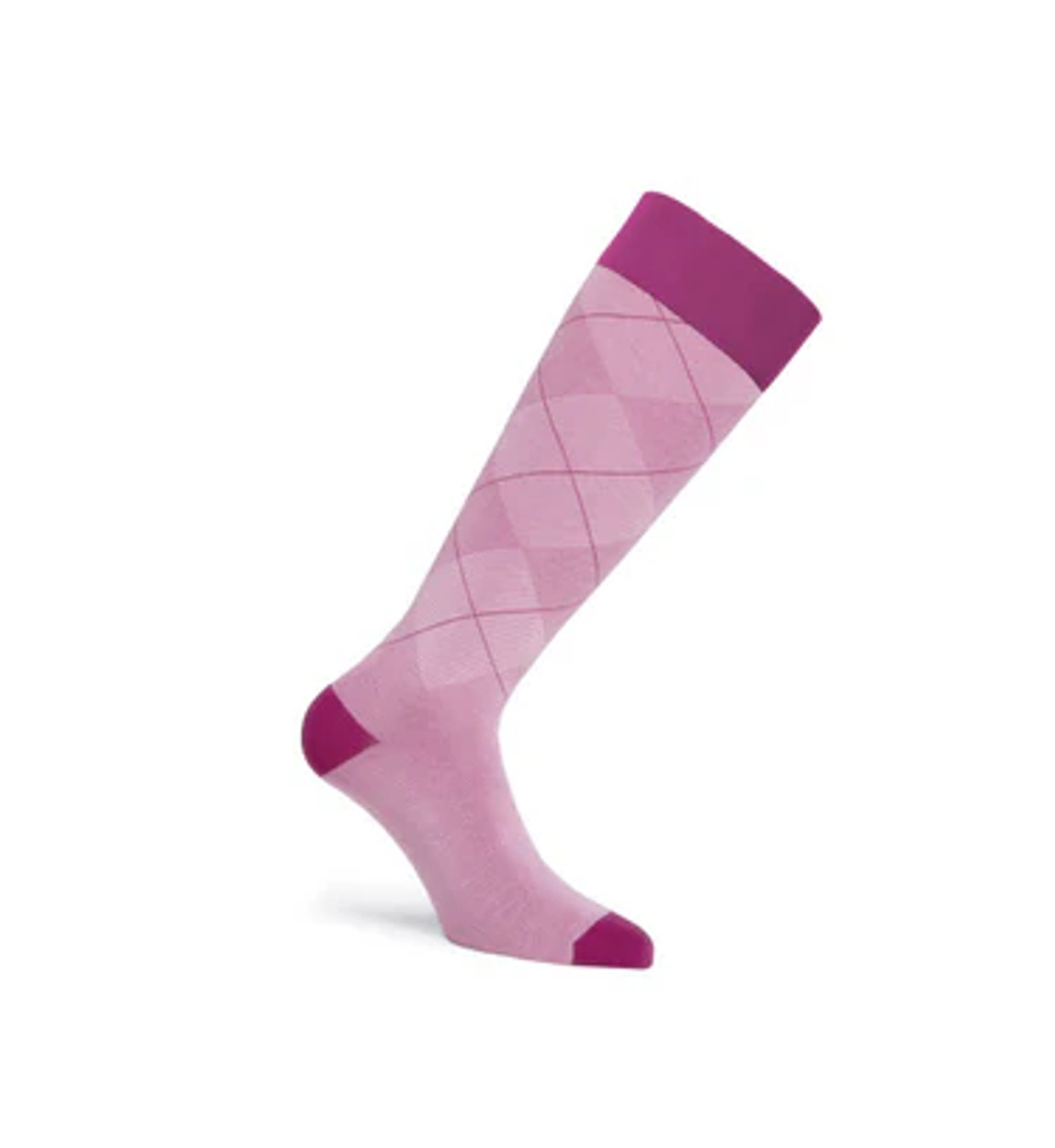 BSN - BSN 6039252 - JOBST Style,Knee High Stockings, Closed Toe,Long Small,15-20 mmHg,Argyle Pink