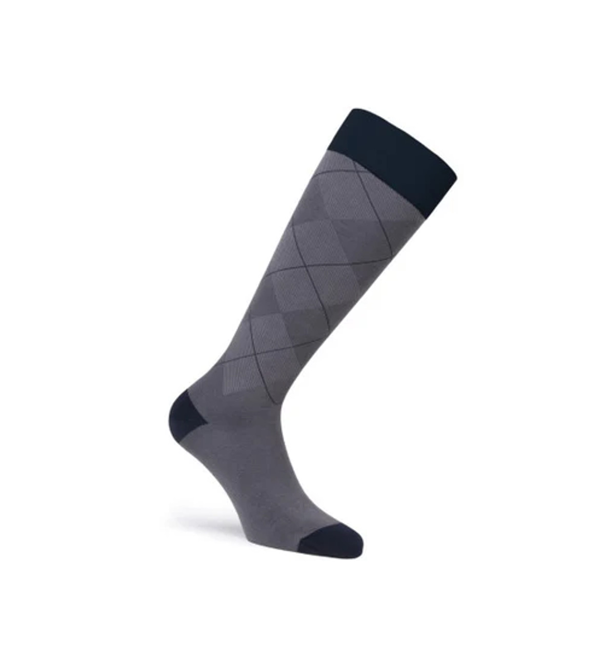 BSN - BSN 6039328 - JOBST Style,Knee High Stockings, Closed Toe,Regular Large,20-30 mmHg,Argyle Gray