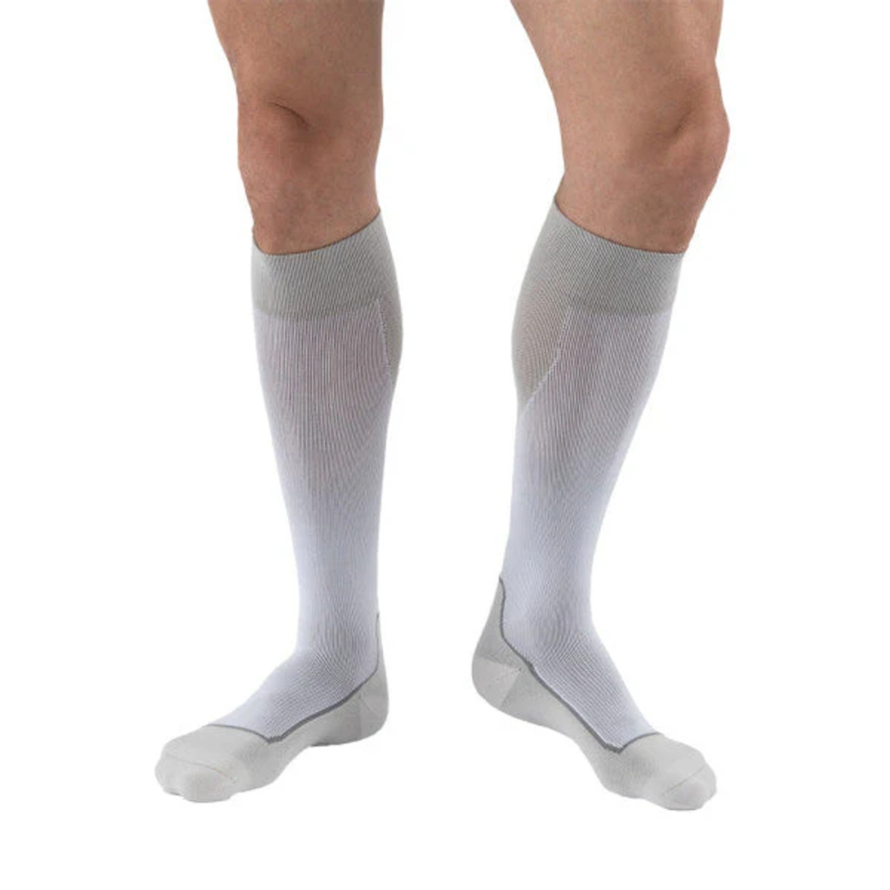 BSN - BSN 7529003 - PR/1 JOBST Sport Knee High Stockings, Closed Toe, X-Large, White/Grey, 20-30 mmHg