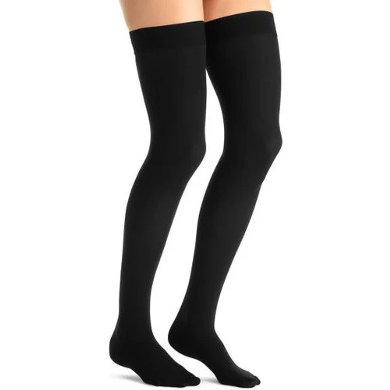 BSN - BSN 7769001 - PR/1 JOBST Opaque Thigh High Sensitive Band Stockings, Closed Toe, Medium, Black, 20-30 mmHg