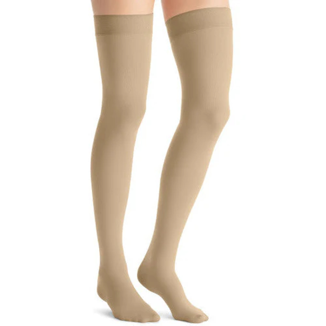 BSN - BSN 7769119 - PR/1 JOBST Opaque Thigh High Sensitive Band Stockings, Closed Toe, Petite / Sensitive X-Large, Natur