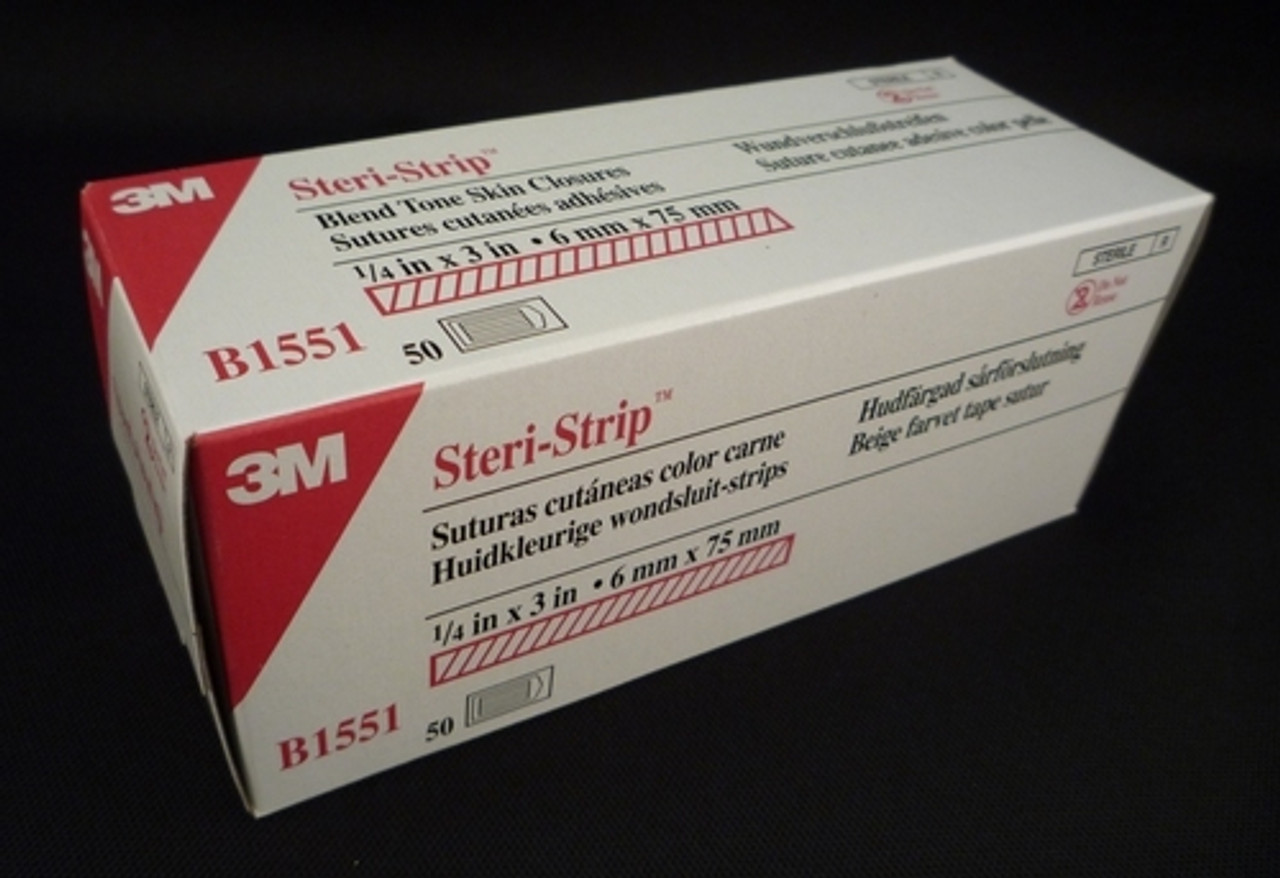 3M Steri-Strip Blend Tone Skin Closures Non Reinforced 1/4" x 3" BX/50