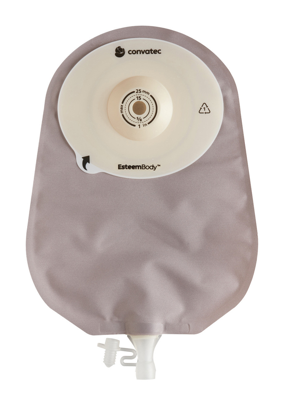 Convatec - SQU 423725 - BX/10 Esteem Body Urostomy Pouch Transparent Durahesive CTF-10-45mm 7mm-CD 50mm-TL