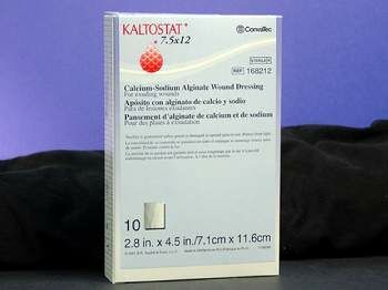 Convatec 168212 KALTOSTAT Calcium Alginate WOUND Dressing, 7.5cm x 12cm (3" x 5") BX/10