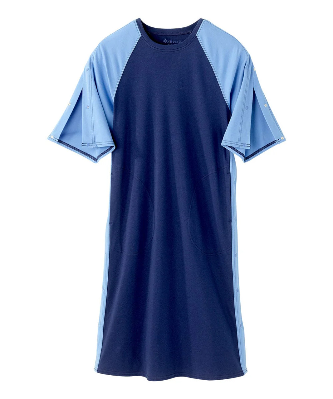 Unisex Post Surgery Recovery Nightgown  Ciel Blue & Navy