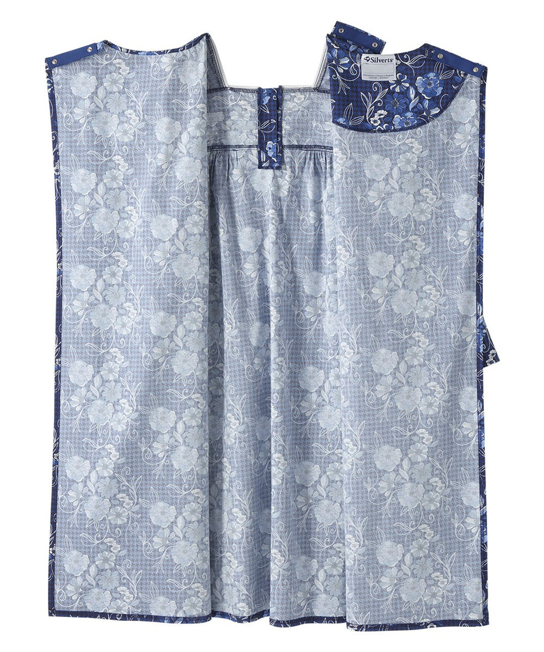 Women's No Peek Open Back Flannel Nightgown Floral Houndstooth