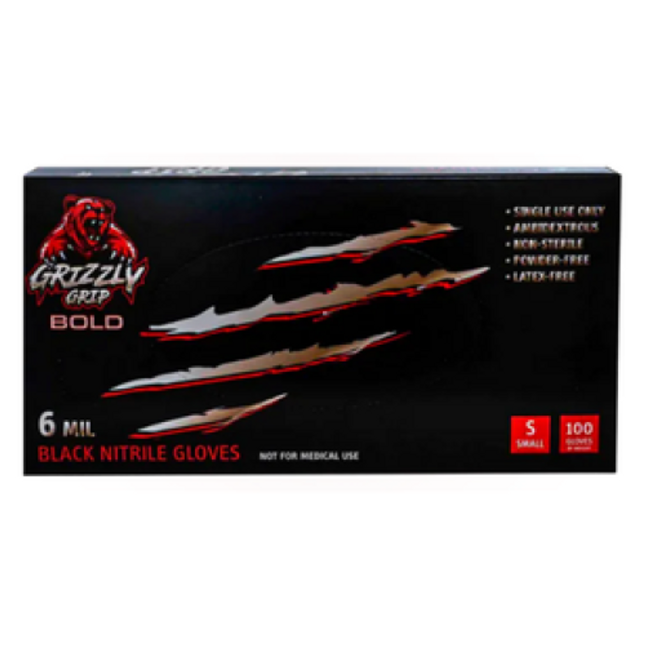  Grizzly Grip BOLD Nitrile Gloves 6 Mil Black